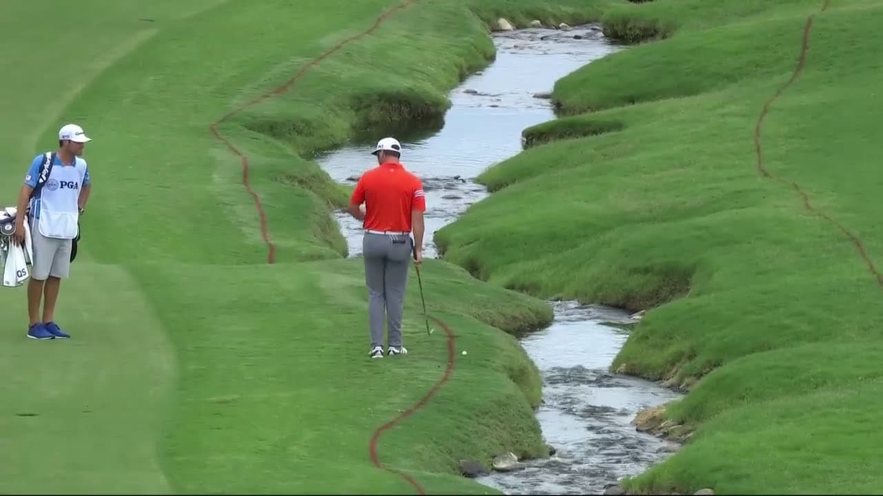 Jon Rahm's Nifty Behind-the-Back Approach Shot | 2017 PGA Championship