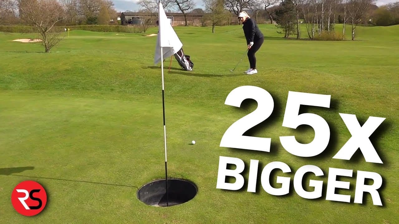 Playing golf with HUGE HOLES!